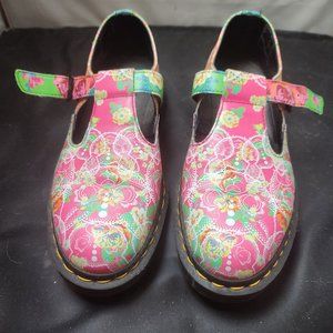 Dr Martin pink floral mary janes